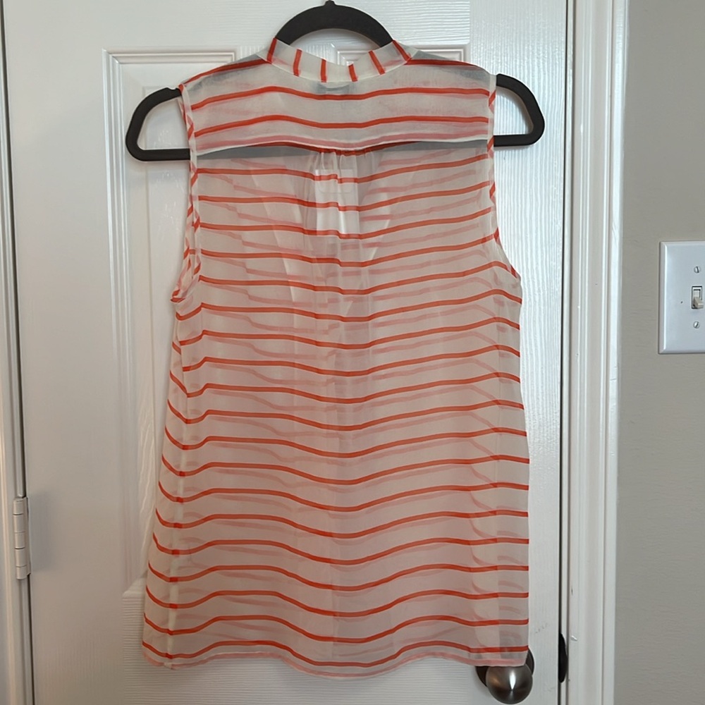NWT Banana Republic Striped Neck Tie Blouse - Picture 4 of 6